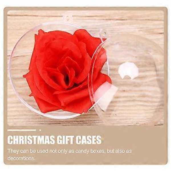 24 st 1 påse Jul Fyllbara Kulor Ornament Runda Presentaskar (Transparent)