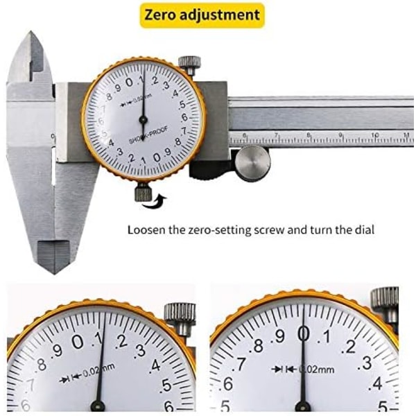 Mittarit 0-150mm 0,02mm Tarkkuus Teollisuus Ruostumaton Teräs Vernier Mittari Viisari Mittari Shockpr