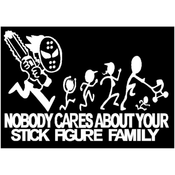 2 stk. Motorsav Dekal Ingen bryder sig om DIN STICK FIGURE FAM