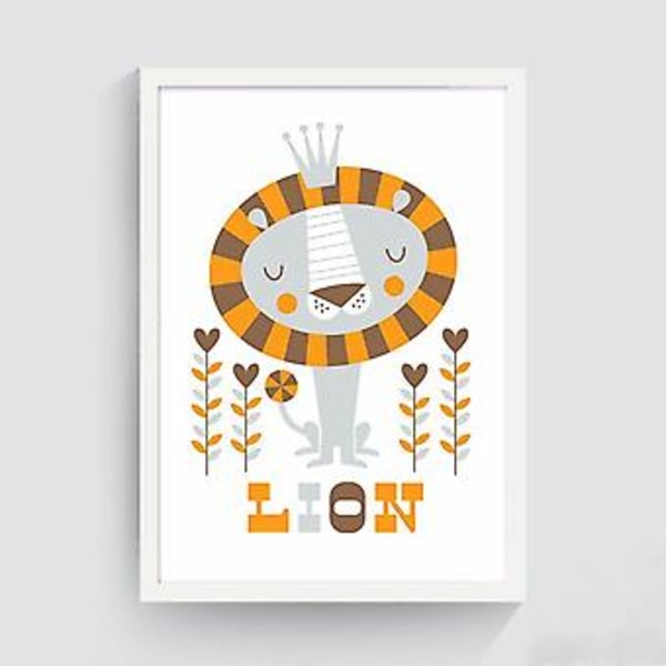 Wekity Söta Djurteckningar 2 Väggkonst Canvas Print Poster, Enkel Söt Streckkonst Dekoration för Hem Vardagsrum Sovrum Kontor och Barnrum