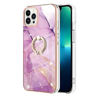 Elektroplettet Marmor IMD TPU-etui til iPhone 15 Pro Max (Lilla)