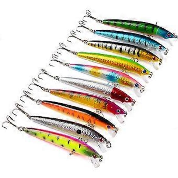 10 st/förpackning 9,5 cm 8,5 g Hårda Artificiella Wobblers Minnow Fiskebete Lockbete Flytande Bete Fiskeutrustning