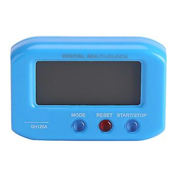 Bärbar LCD-skärm Digital Väckarklocka Snooze med Bakgrundsbelysning Bordsbilinredning (Blå)