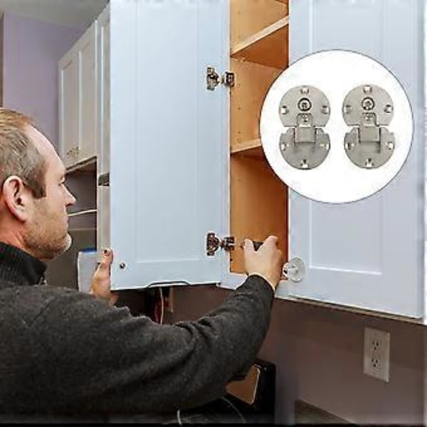 2 st Möbelklafflock, Dold gångjärn, Skåpdörr, Vikbart gångjärn