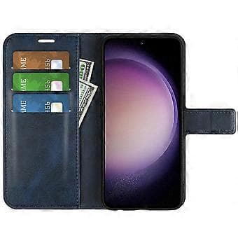 För Samsung Galaxy S23 FE Kalvtextur Anti-fall Fodral PU Läder Plånboksställ Telefonfodral