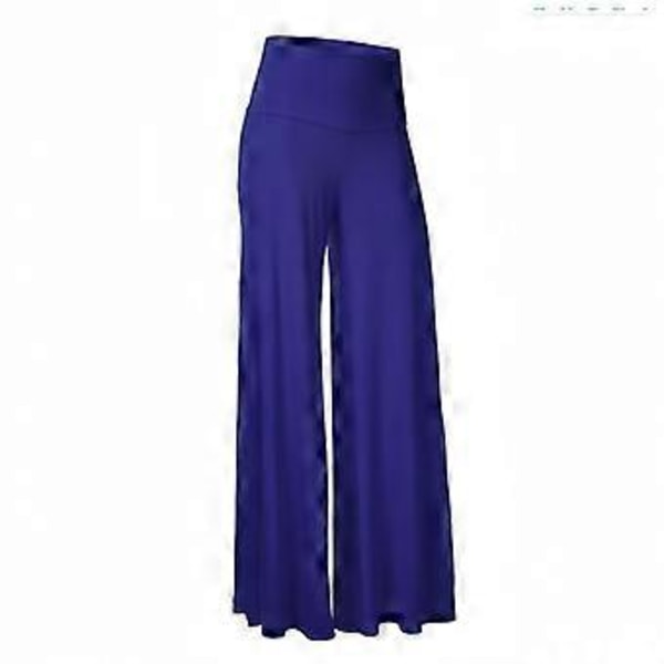 Dame Casual Wide Leg Palazzo Lounge Bukser (M Blå)