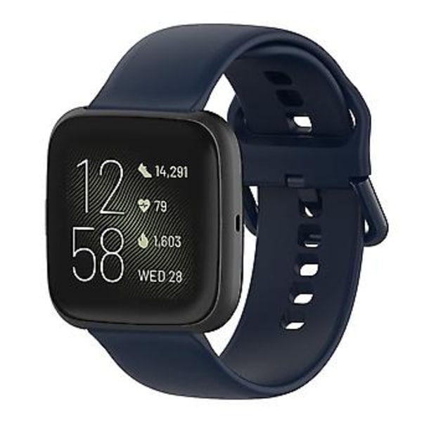 23mm Färgad Spänne Silikon Armband Klockband för Fitbit Versa 2 / Versa / Versa Lite / Blaze, Storlek: S (Mörkblå)