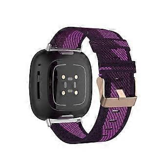 Vaihtohihna Fitbit Versa 3/Sense -kelloon, nylonkangasmateriaali (violetti)