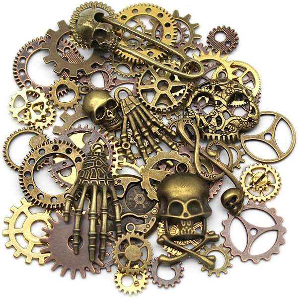 90 kappaletta valikoituja Steampunk-tarvikkeita Vintage-vaihteet Luuranko Steampunk-riipuskorut askarteluun,
