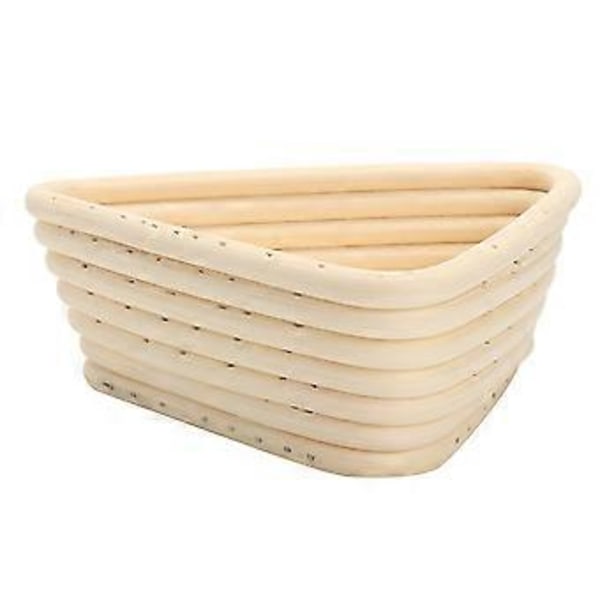 2 stk. Trekantet Brød Fermenteringskurv Beholder Bageartikler Håndvævet Kurv til Hjemmebageri (1 stk. 16x16x6cm Kurv + 16cm Betræk Khaki)