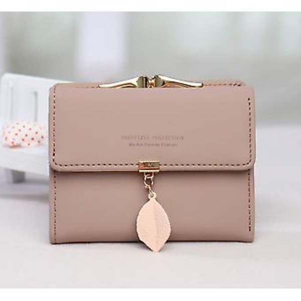 Liten Clutch-plånbok i Läder för Flickor och Kvinnor, Kortinnehavare (Z-lotus Rosa) Z-lotus Rosa -