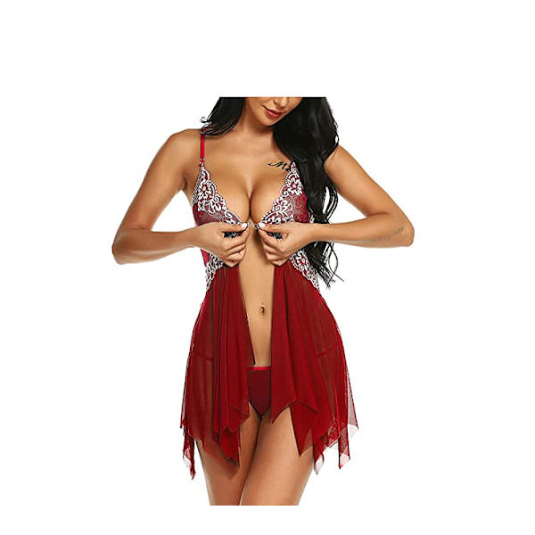 Lingerie for Women Lace Babydoll Sexy Chemise V Neck Mesh Sleepwe