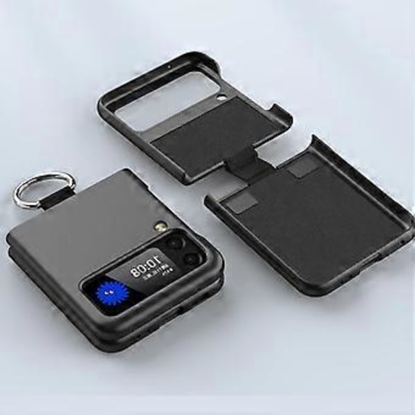 Sormipidikekotelo Yhteensopiva Samsung Galaxy Z Flip 4:n kanssa, jossa on rengasteline, Z Flip 4 PC himmeä kotelo Anti-lost