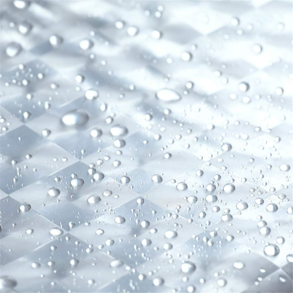 180 x 200 cm, vit halvt transparent duschdraperi i PVC