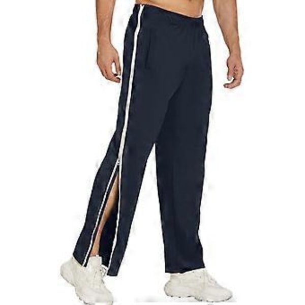 Tear Away Byxor Herr Full Dragkedja Ben Mjukisbyxor Herr Öppen Botten Mjukisbyxor Break Away Byxor Efter Operationer Streetwear M Grå(M Grå)