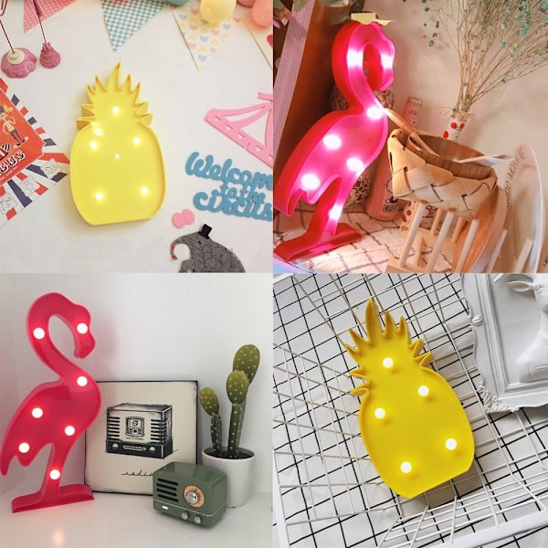 Festpynt Flamingos Ananas Lys Tropisk Hawaii Th