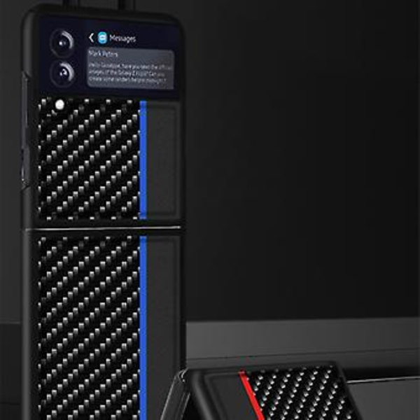 Hiilikuitu Tekstuuri Kotelo Samsung Galaxy Z Flip4:lle (Sininen)