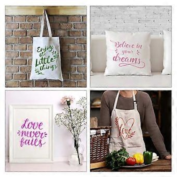 Dreamcatcher-kirjaimet Itsekiinnittyvät Silkkipainatus Stencil-verkko Siirrot DIY T-paita Tyyny Kangas Pussit Tekstiilimaalaus Puu Tarvikkeet