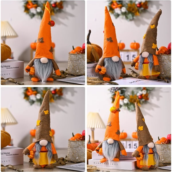 Thanksgiving plysj gnome 2 stykker håndlavet Thanksgiving dekoration