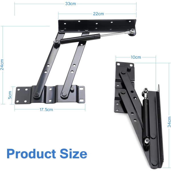 2 stk. løftebordshengsel, kraftig mekanisme, løftefjærhengsel for salongbord