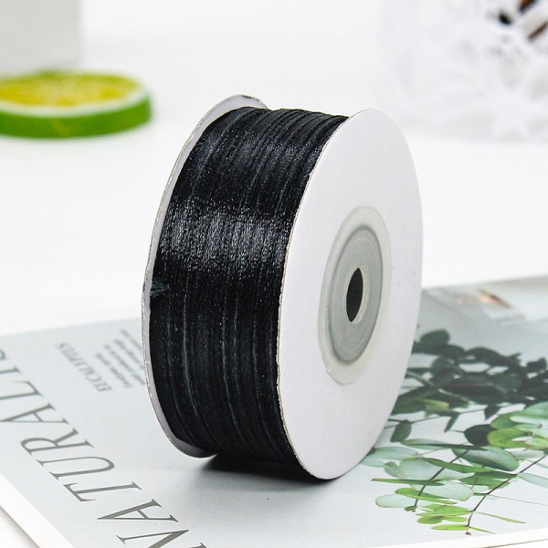 Black Ribbon 10mm for Gift Wrapping,22M Halloween Satin Ribbon Bl