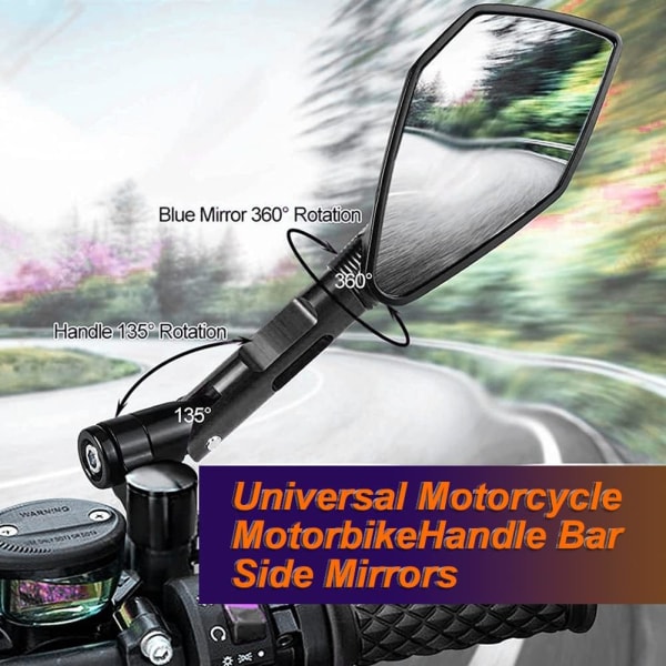 Motorcykelstyre Spegel Svart Spegel Anti-Glare Motorcykel Mir
