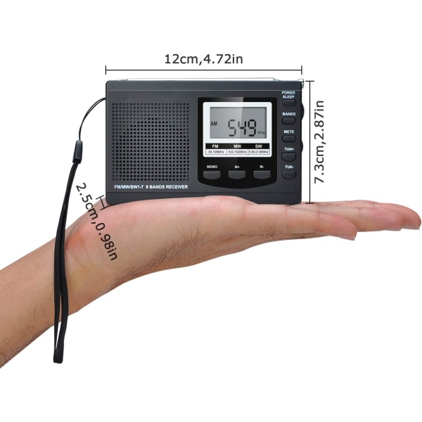 Täysi kaista radio AM/FM/SW DSP radio stereokaiutin LCD-näyttö