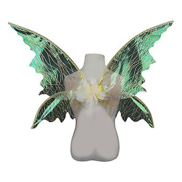 100% Nya, Älvvingar Vuxen Älvvingar för Kvinnor Flickor Fjärilsvingar Glittrande Skira Vingar Cosplay Födelsedagsfest Halloween Kostymer NY (Guld)