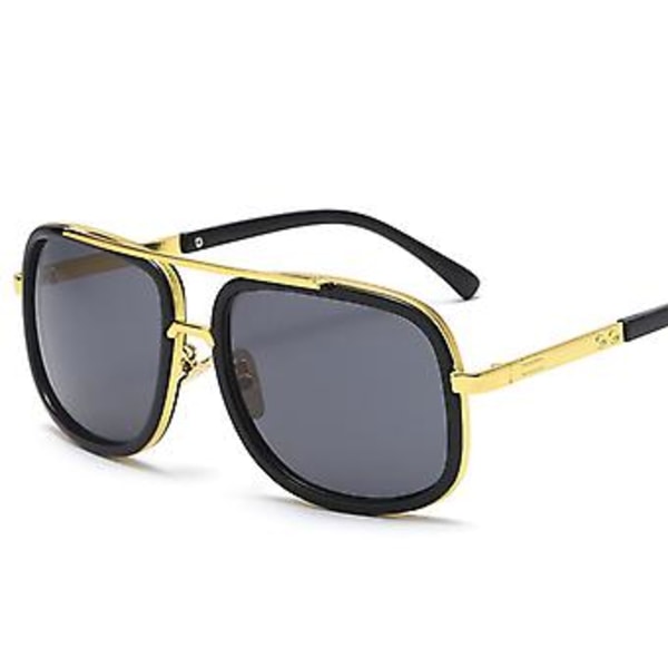 Klassiset Aviator-tyyliset polarisoidut aurinkolasit miehille, pilotti, retro, ajo (mustat harmaat linssit)
