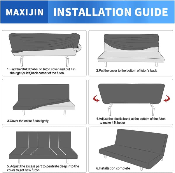 Mørkegrå 3-seters stretch sofaovertrekk uten armlener, Adjusta