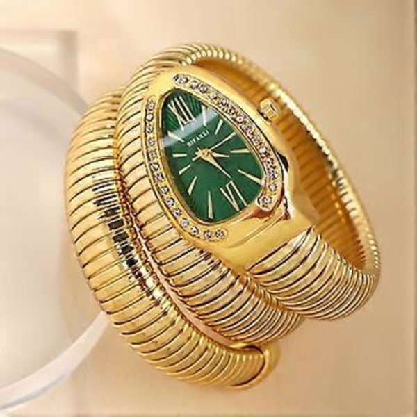 Naisten käärmerannekorukello Serpentine Bling Timantti Kvartsikellot (Hopea)