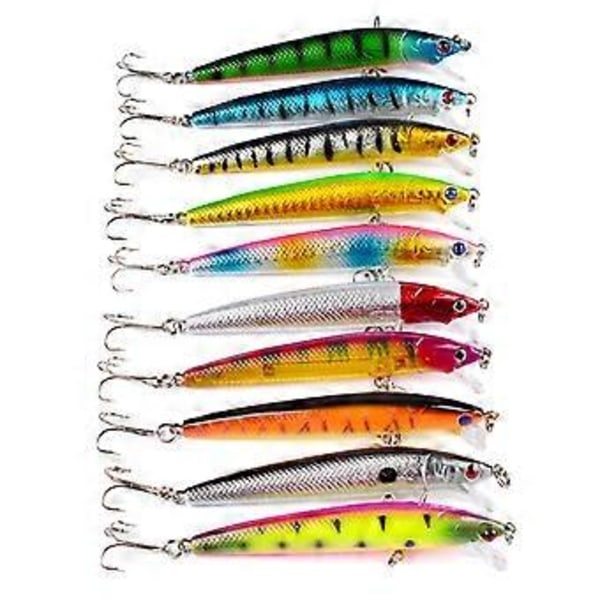 10 st/förpackning 9,5 cm 8,5 g Hårda Artificiella Wobblers Minnow Fiskebete Lockbete Flytande Bete Fiskeutrustning
