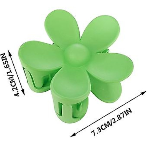 6 st. Akrylblommiga Hårklämmor, Söta Blommformade Halksäkra Håraccessoarer