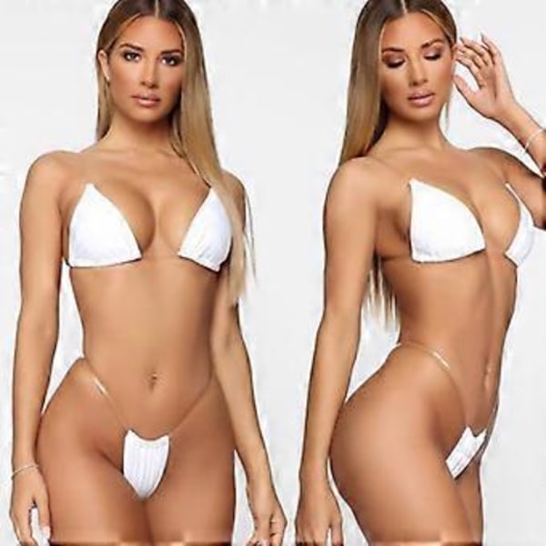Usynlig Stropløs Bikini Ensfarvet Dame Badetøj Bikini Todelt Sæt ONE SIZE (multi valgfri) (SORT)