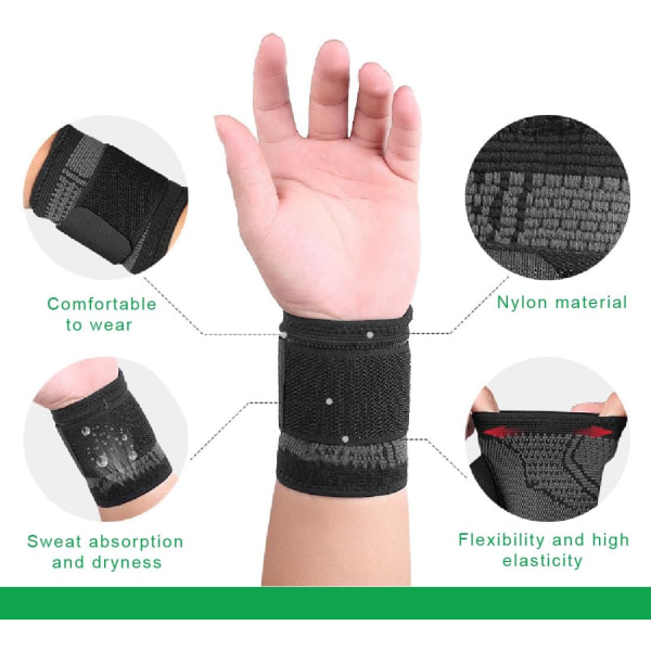 2 stk. håndledsstøtte håndledsskinne elastisk håndledsortose justerbar håndledsstøtte håndledsstøtte Ri