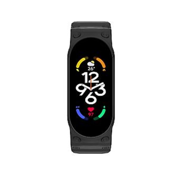 Integreret TPU Urrem Til Xiaomi Mi Band 7 / 6 / 5 (Sort)