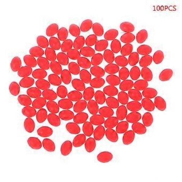 100 stk Oval Lysende Fiske Agner Fiskeperler Hav Hard Flytende Flyte Takling