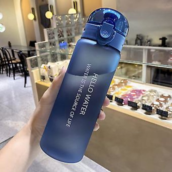 JUSCH Ny frostad plast bärbar mugg student utomhus vattenkopp frostad blå 780ml(WZ2107)