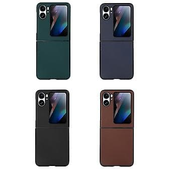 Ægte Læder Telefonetui Til OPPO Find N2 Flip (Grøn)