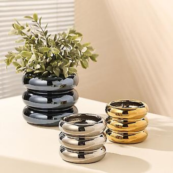 Kampanj NY 4,3-tums Blomkruka med Dräneringshål Keramisk Kruka, Liten Bubbeldesign Keramisk Planteringskruka för Hem- och Kontorsinredning (Blå)