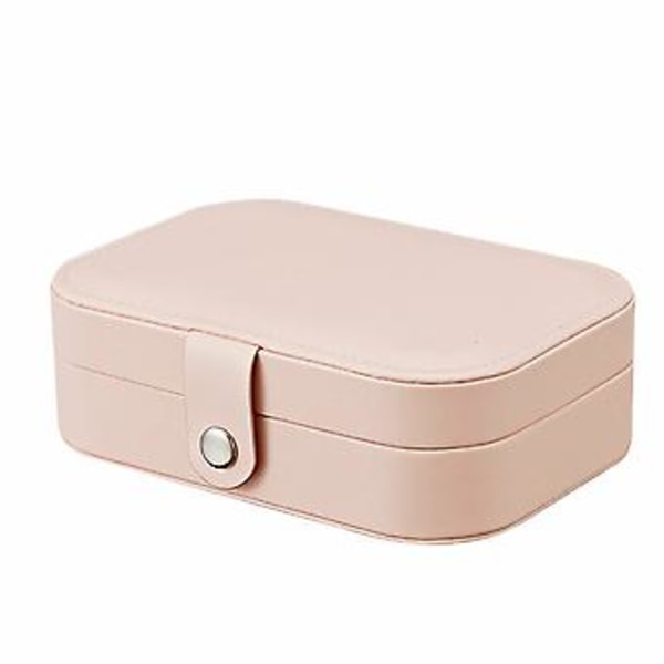Bärbart Smyckeskrin Organizer Läder Smycken Ornament Fodral Reseförvaring (Typ B-Svart)