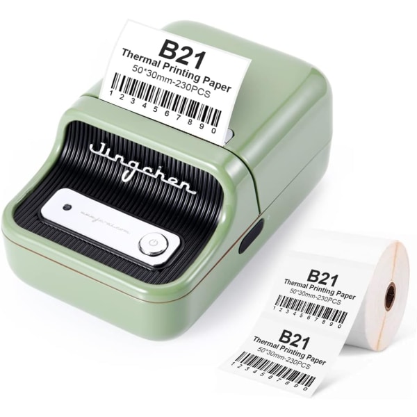 Grön Smart Label Maker B21 med 230 etiketter Bluetooth Therma
