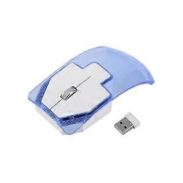 2.4G 3 Knappar Transparent Belyst Mus Trådlös Optisk Mus (Blå)