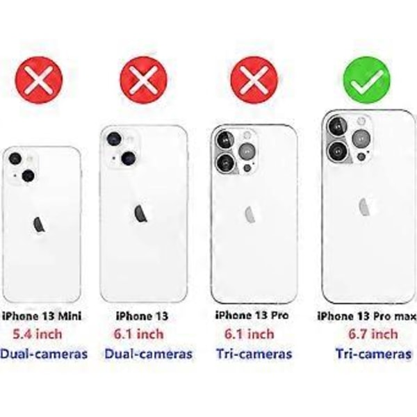Pengepung til iPhone 13 Pro Max (6,7 tommer) 2021 Luksus ID Kontanter Kreditkort Slots Holder Bærende Pose Folio Flip PU Læder - Sort