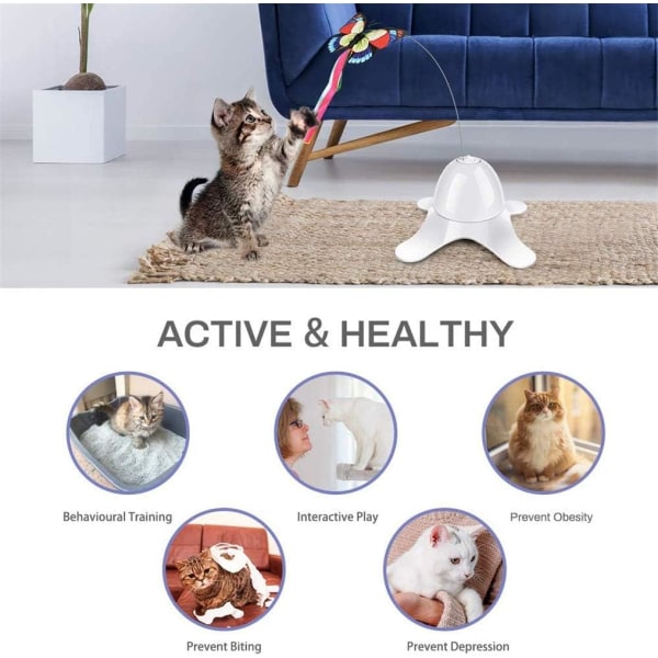 Shuangjun Cat Toy, Funny Electric Cat Stick, Can Rotate 360°, Cat