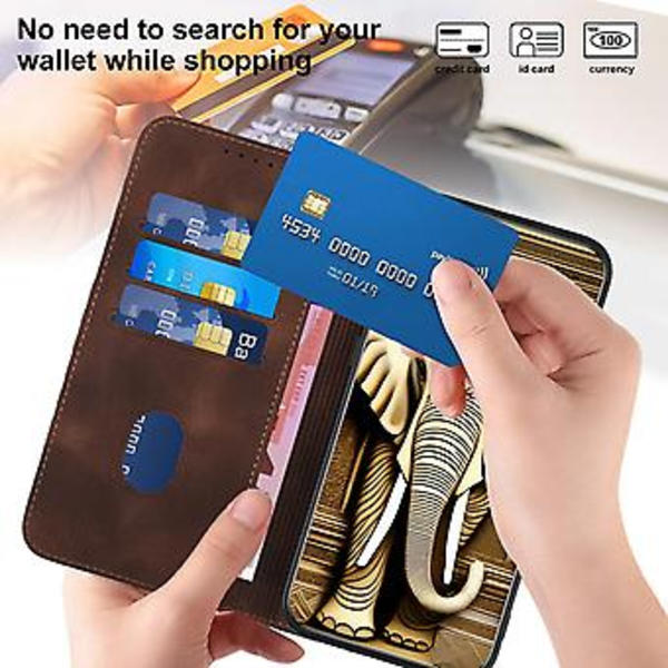 Elefantpräglad PU-fodral för Samsung Galaxy Z Fold5 5G (Kaffe)