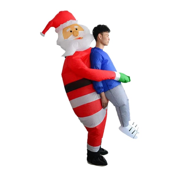 Uppblåsbar vuxen tomtekostym tomte halloween kostym
