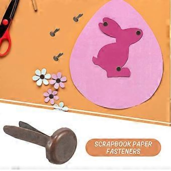 200 stk. Papirklips Messingbelagte Splittpinner Runde Metall Splittpinner med Oppbevaringsboks for Håndverk DIY (Messing)