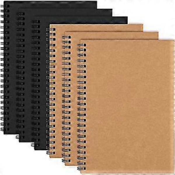 6-pack spiralblock utan linjer 14 x 21 cm, 100 blanka sidor Skissblock