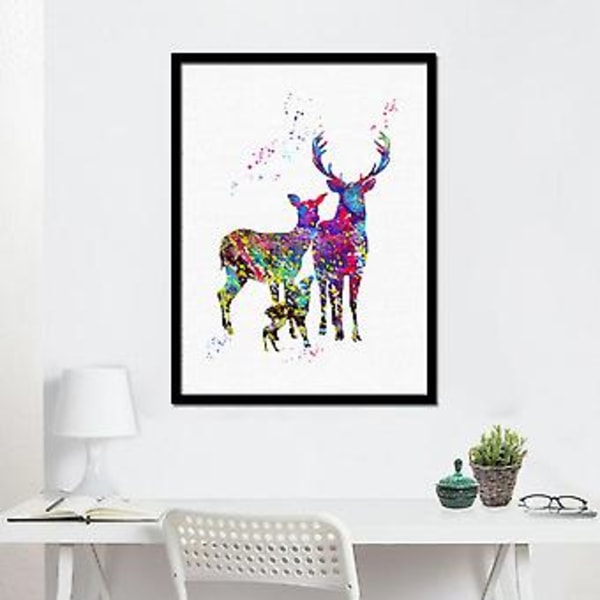 Wekity Vattenfärgälg Väggkonst Canvas Print Poster, Enkel Mode Vattenfärg Konst Ritning Dekoration för Hem Vardagsrum Sovrum Kontor och Barnrum